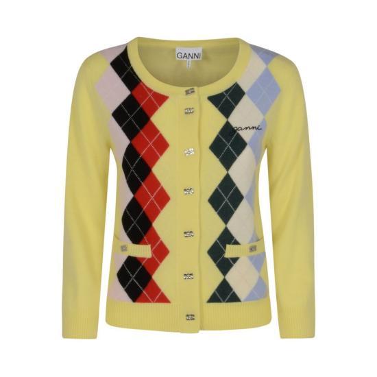 GANNI Pear Sorbet Knit Cardigan K2533122