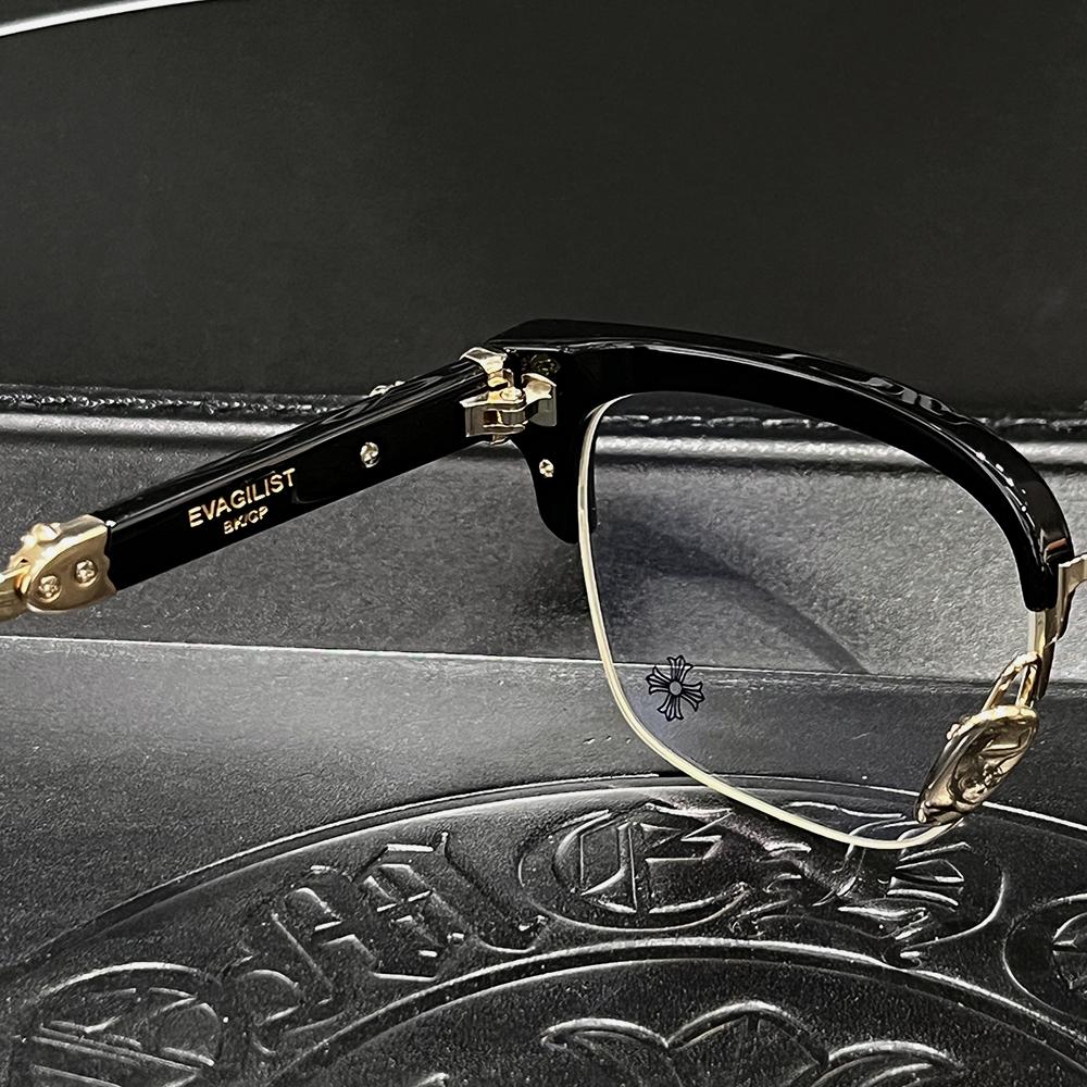 Chrome Hearts Black Gold Plate Eyeglasses Unisex