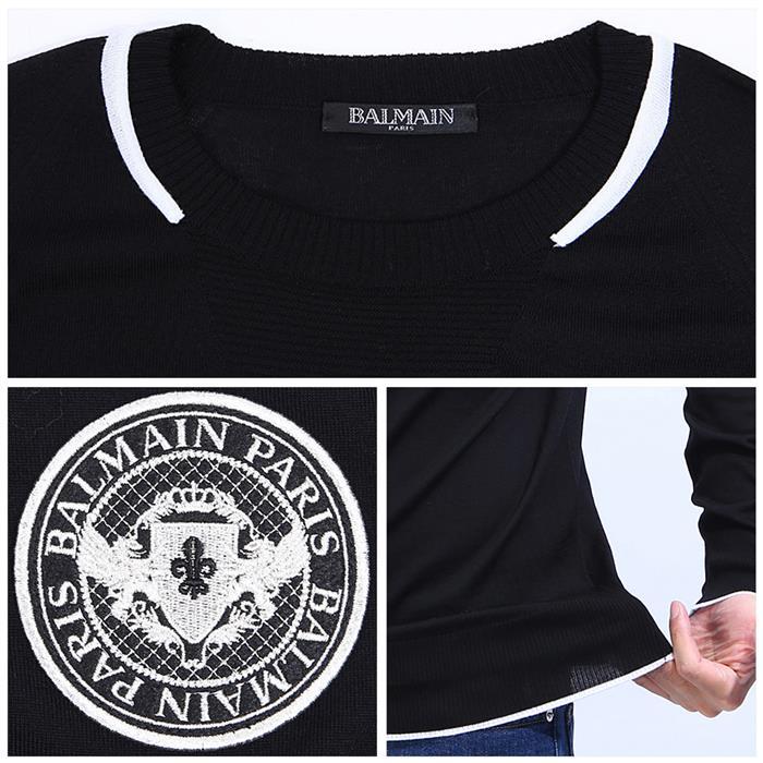 Balmain Embroidered Logo Crewneck Knit Sweater W8H 6313 M270B 176
