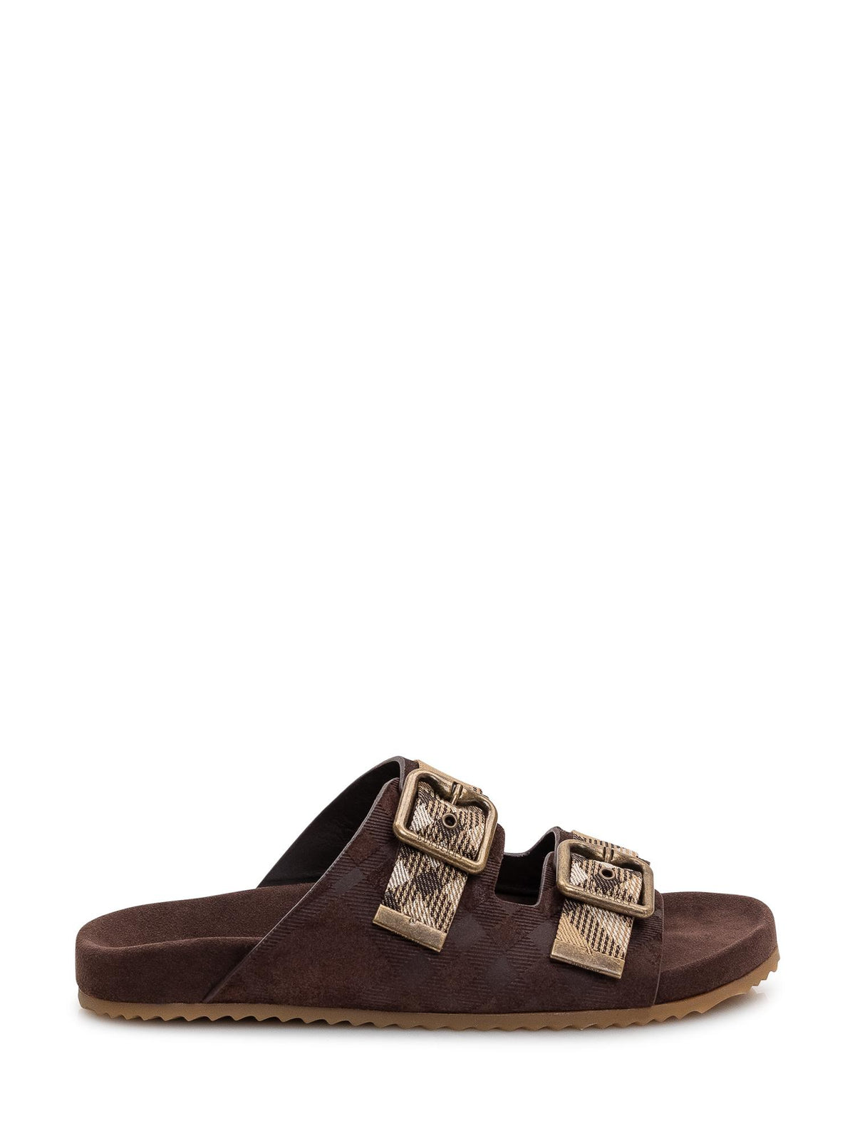 BURBERRY Black Leather Strappy Sandals