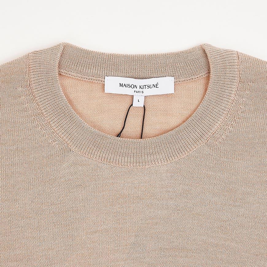 Maison Kitsune Men’s Fox Head Merino Wool Crewneck Sweater N PM00801 KT1181 0429