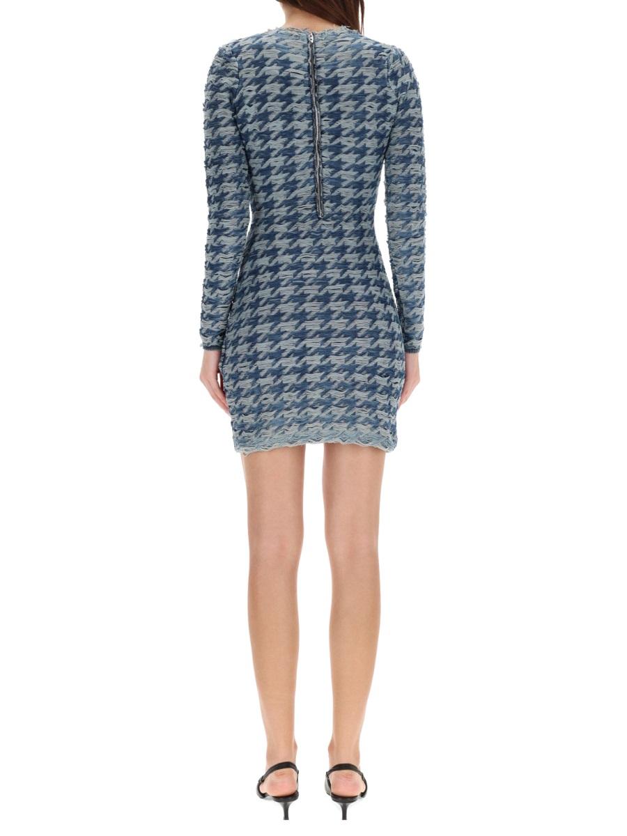 DIESEL Long Sleeve Mini Dress Black Cotton Ribbed Knit