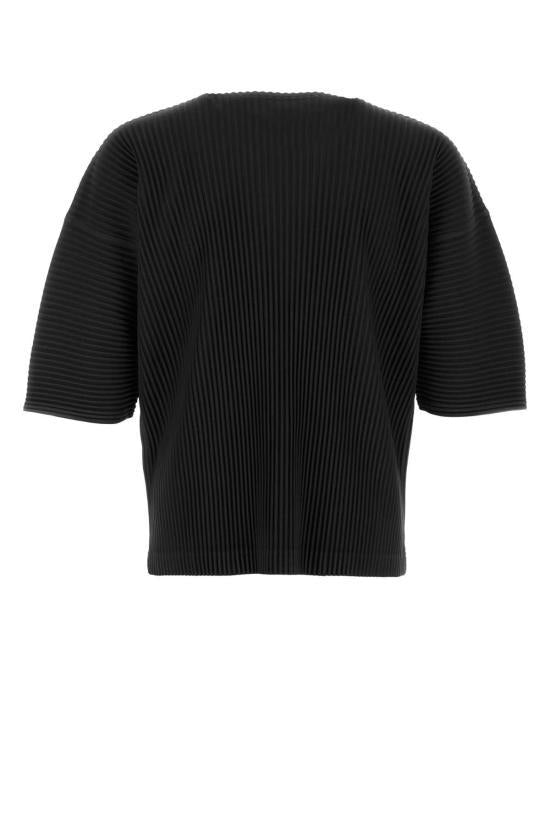 Issey Miyake Homme Plissé MC May Round Neck Short Sleeve Top Black