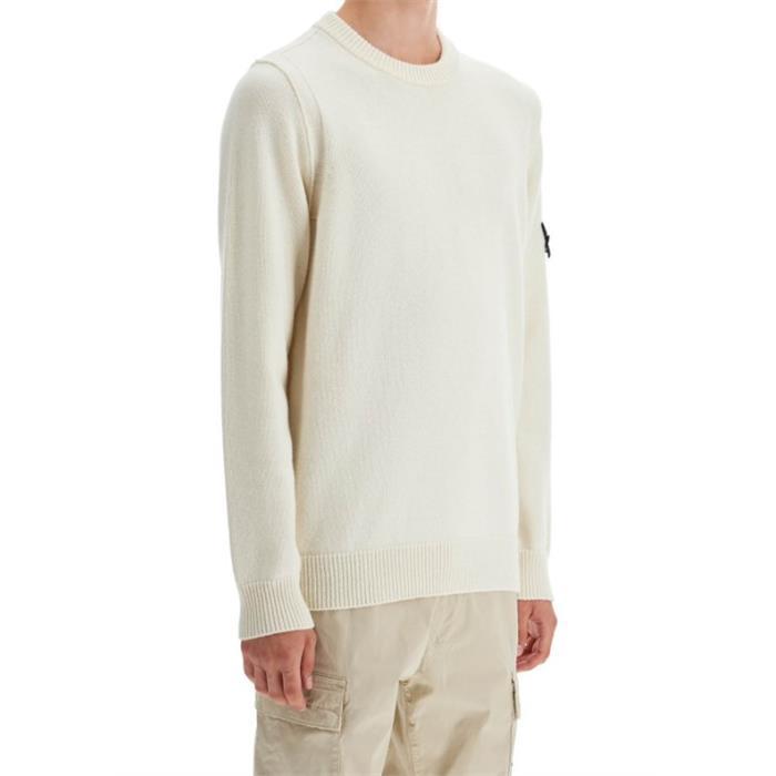 STONE ISLAND Wool Sweatshirt T-Shirt Black Men’s Top