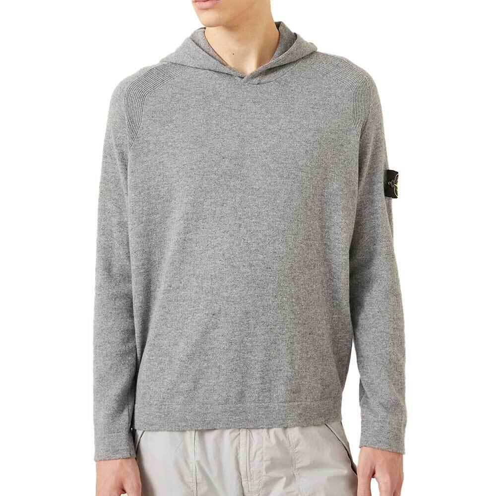 STONE ISLAND Mens Melange RWS Knit Hooded Sweater