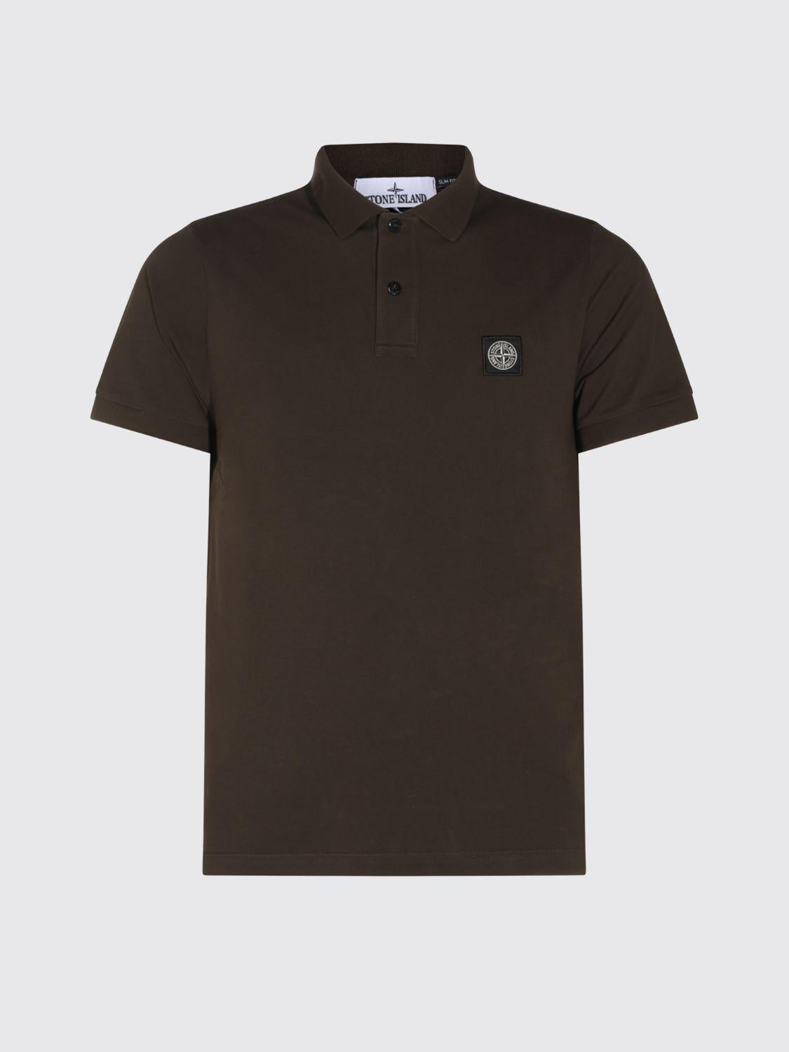 STONE ISLAND Cotton Short Sleeve Polo Shirt Navy Men