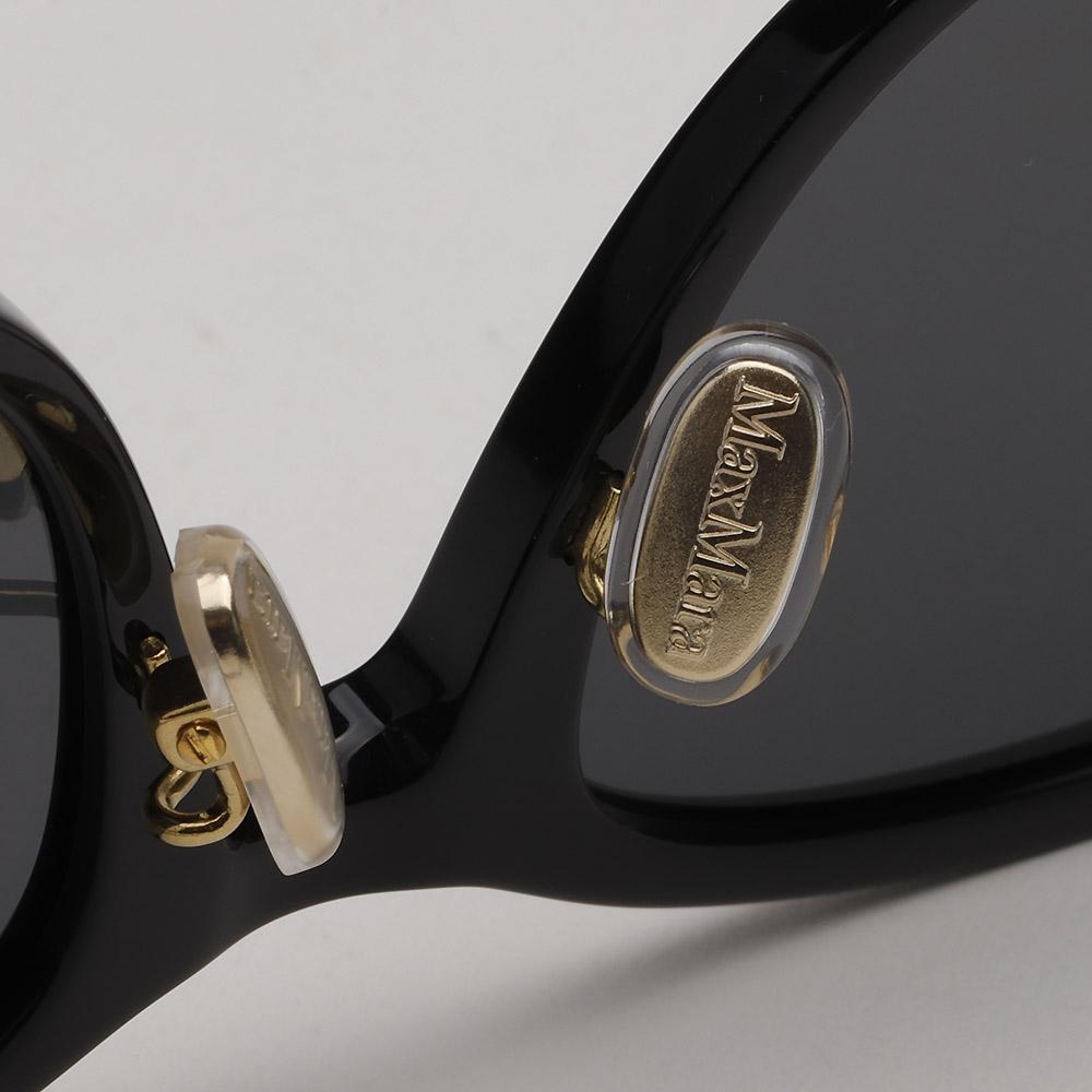 Max Mara Black Round Acetate Sunglasses Asian Fit Unisex MM0107K 01A