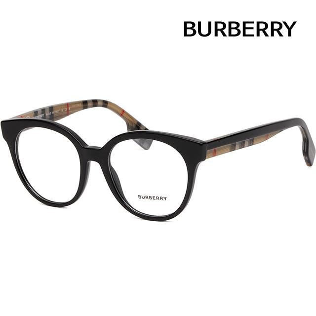 BURBERRY Black Round Acetate Eyeglass Frames Unisex BE2356 3942 JACQUELINE