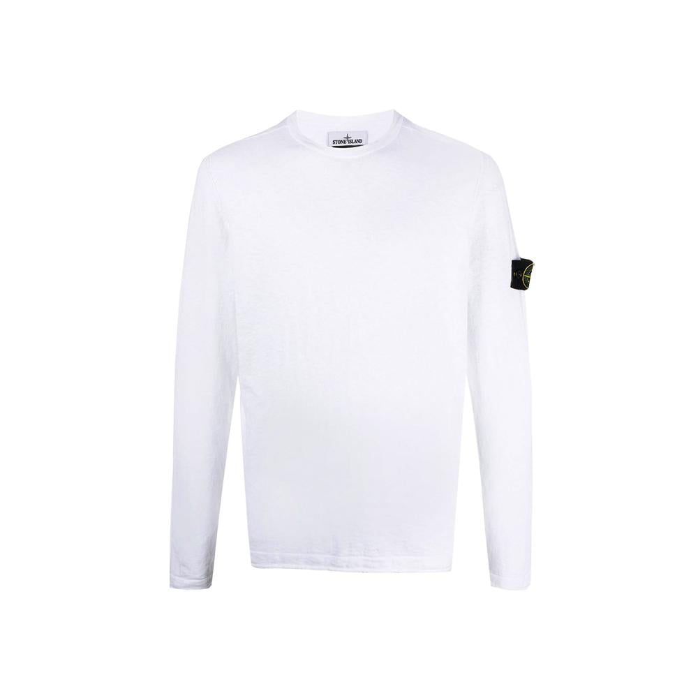 STONE ISLAND Anniversary Badge Patch Crewneck Knit Sweater White
