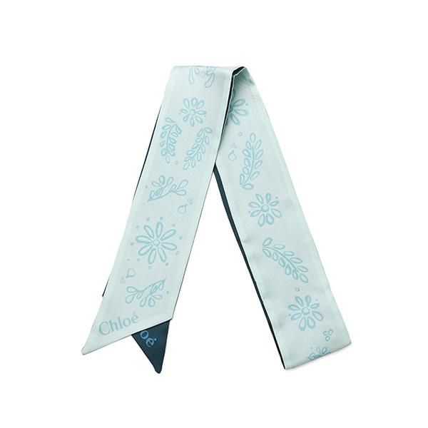 Chloe Silk Bandeau Scarf for Women Navy