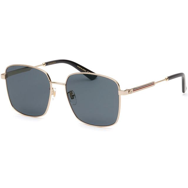 GUCCI Black Rectangular Sunglasses Asian Fit Striped Detail Unisex