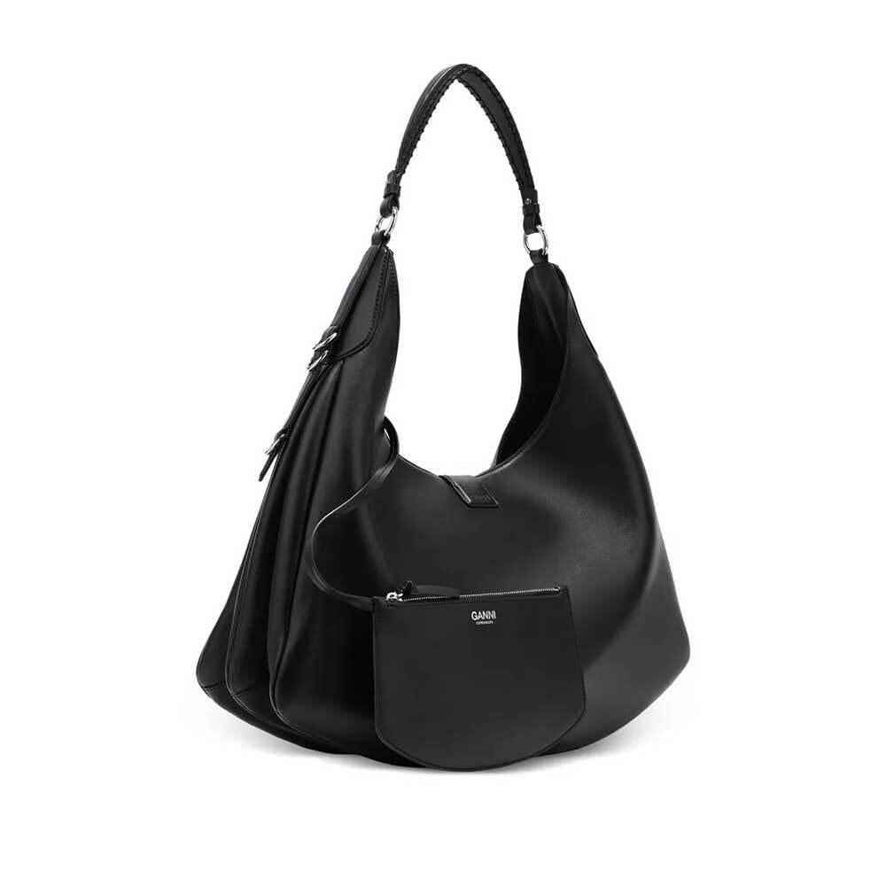 GANNI Black Small Kart Tote Bag A7296 099