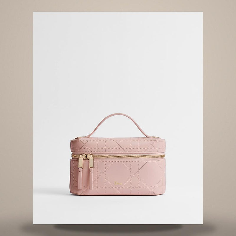 DIOR Trianon Soft Vanity Mini Crossbody Bag Pink Lambskin Quilted S4613OSRO M19N