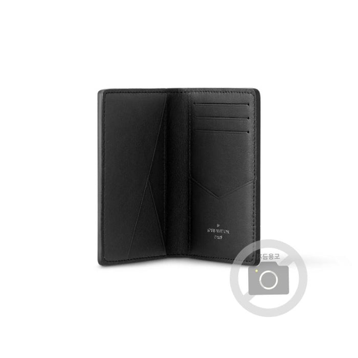 Louis Vuitton Monogram Shadow Gray Leather Card Holder Wallet Unisex
