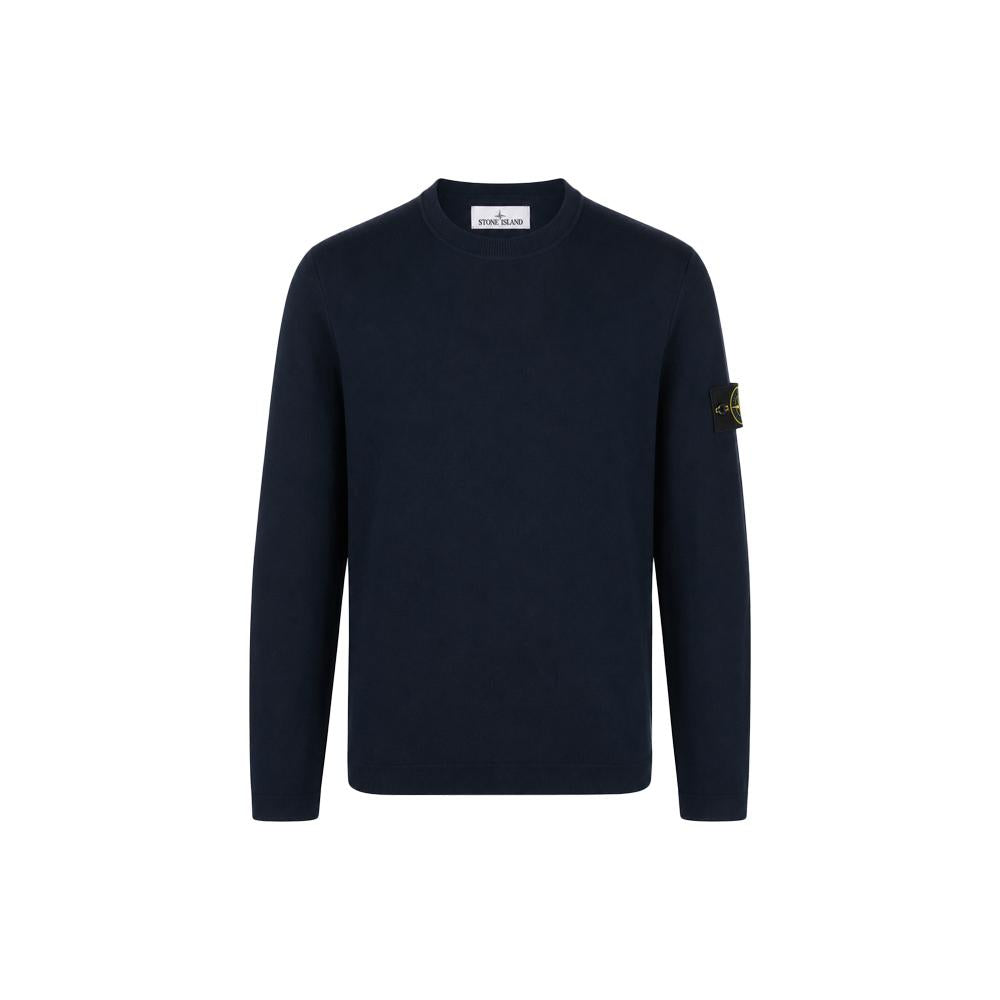 STONE ISLAND Navy Anniversary Patch Round Neck Knit Sweater