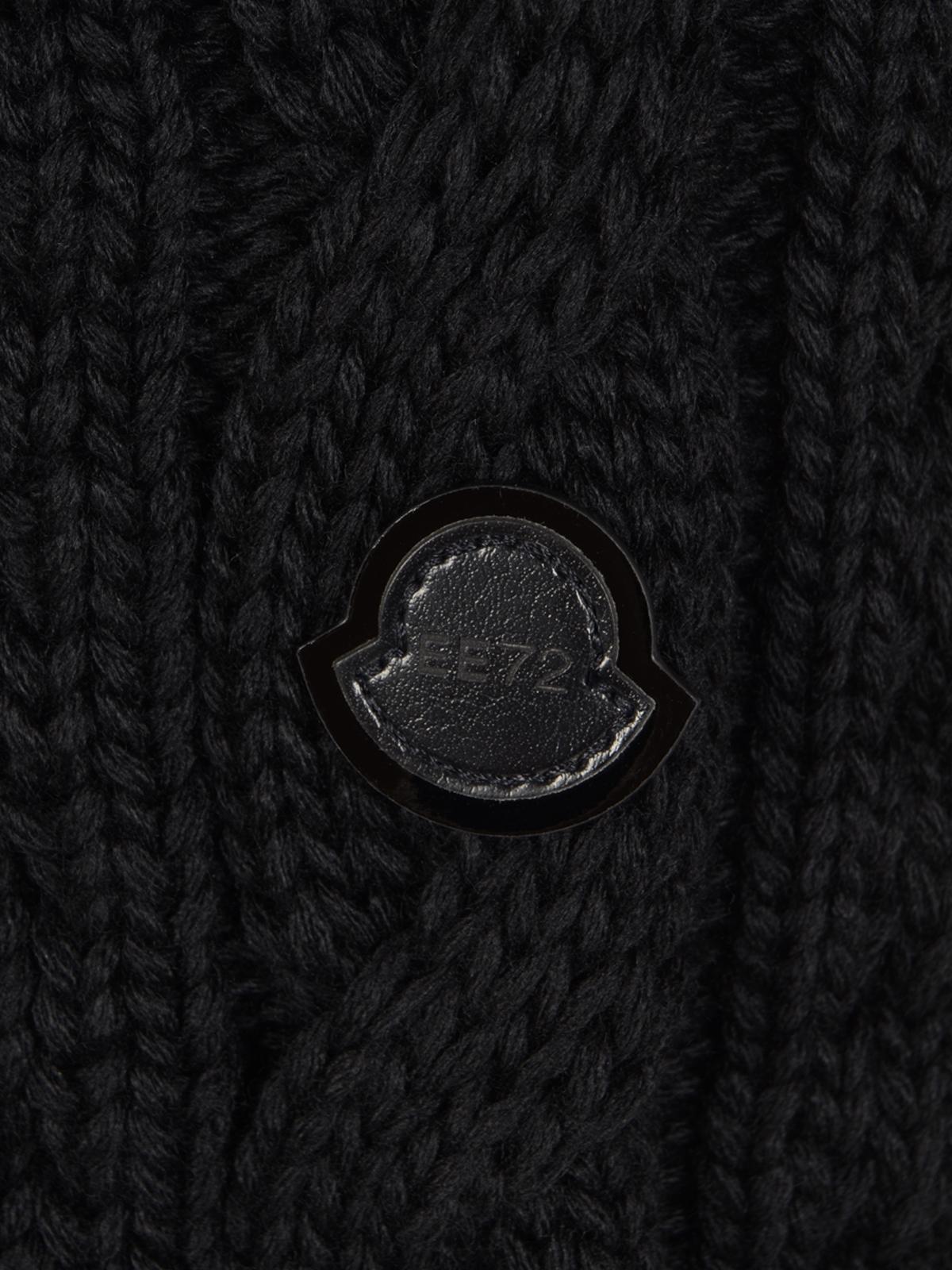 Moncler Black Wool Zip-Up Turtleneck Sweater