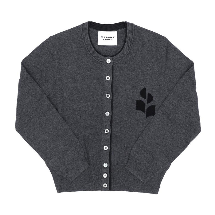 Isabel Marant Cotton Wool Logo Knit Cardigan for Women CA0163FA D1L16E ANBK