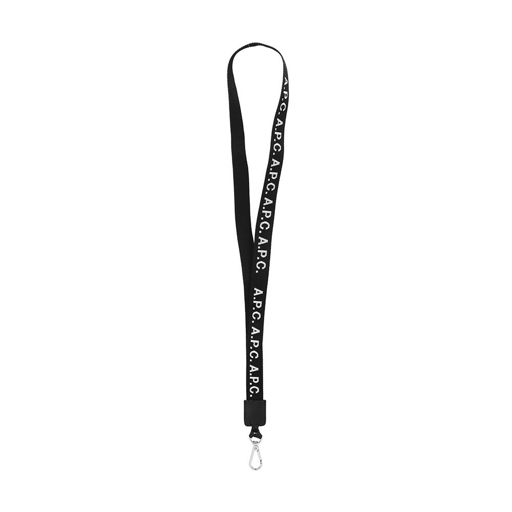 A.P.C. Jacquard Logo Lanyard Keyring Strap PAACM H63637 LZZ BLACK