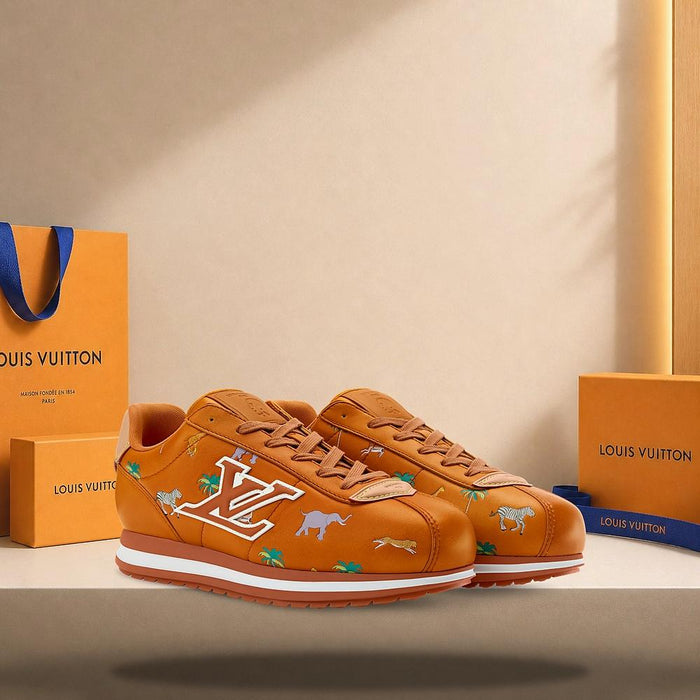 Louis Vuitton Cognac Brown Buttersoft Leather Low-Top Sneakers