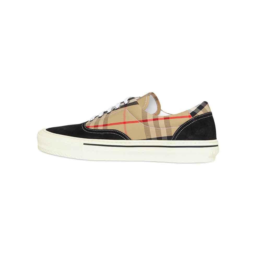 BURBERRY Vintage Check Black Men's Slip-On Sneakers 8016301