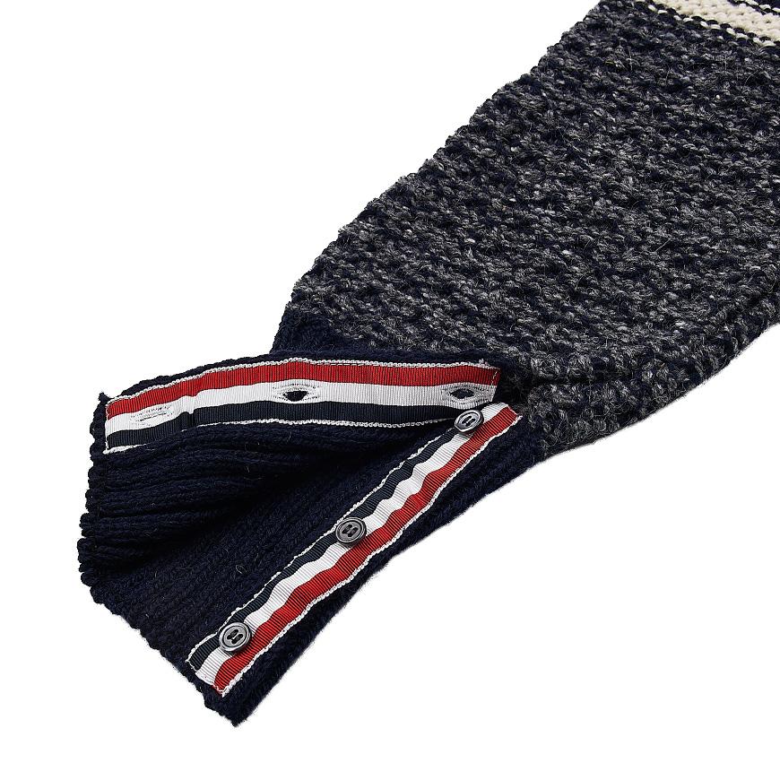 THOM BROWNE 4-Bar Tweed Mohair Cardigan for Men MKC510A Y1506 415