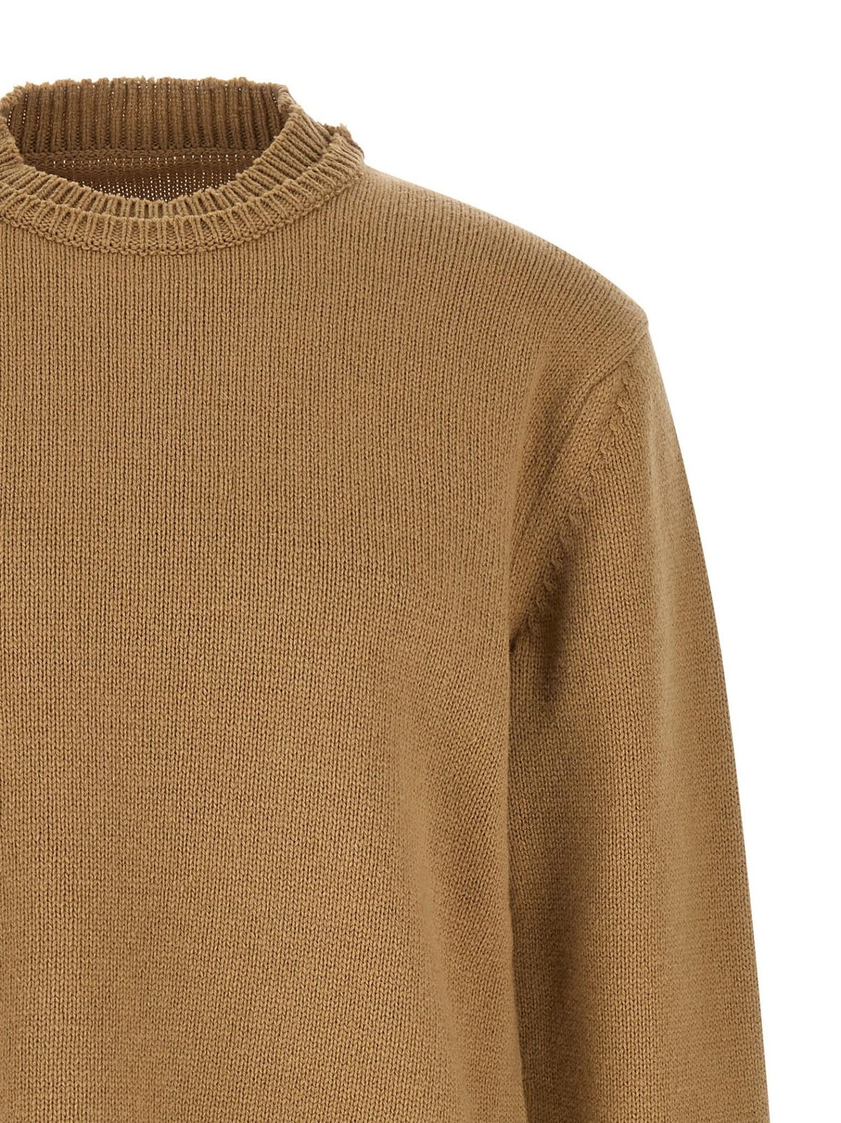 Maison Margiela Gray Wool Round Neck Knit Sweater for Men