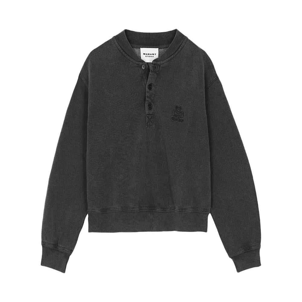 Isabel Marant SIMONY Henley Sweatshirt Fade Black SW0185FA D1M06E 02FK