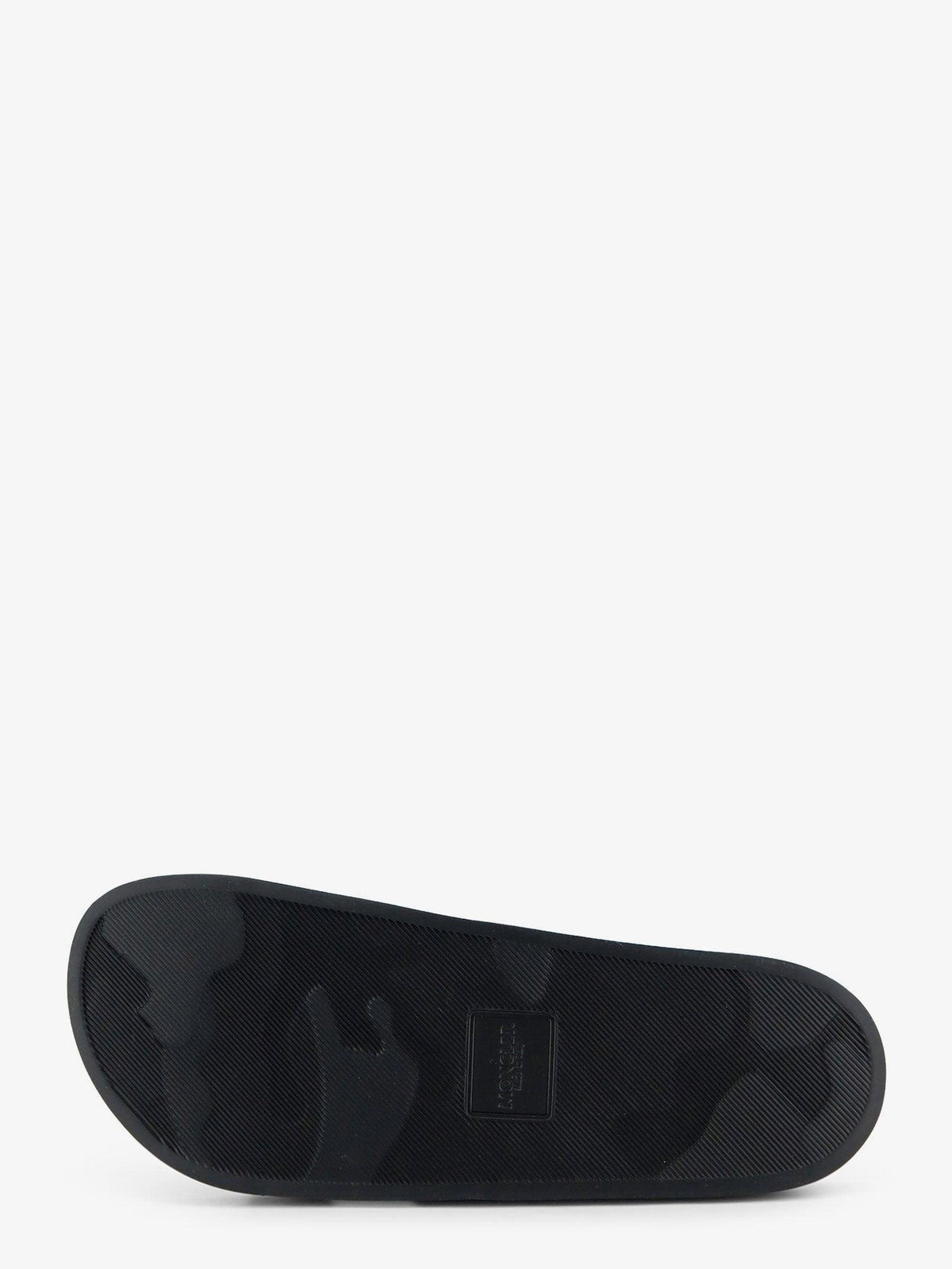Moncler Black Leather Slide Sandals for Men