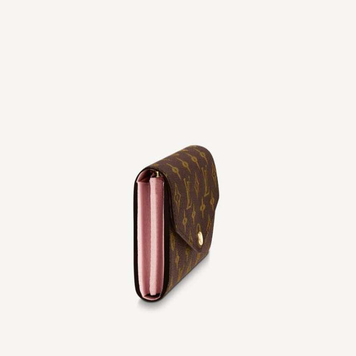 Louis Vuitton Monogram Sarah Wallet Brown Rose Long Card Wallet