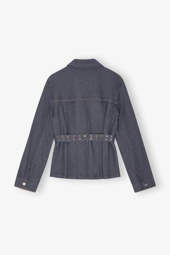 GANNI Blue Denim Jacket Women’s J1687077 RINSE DOM