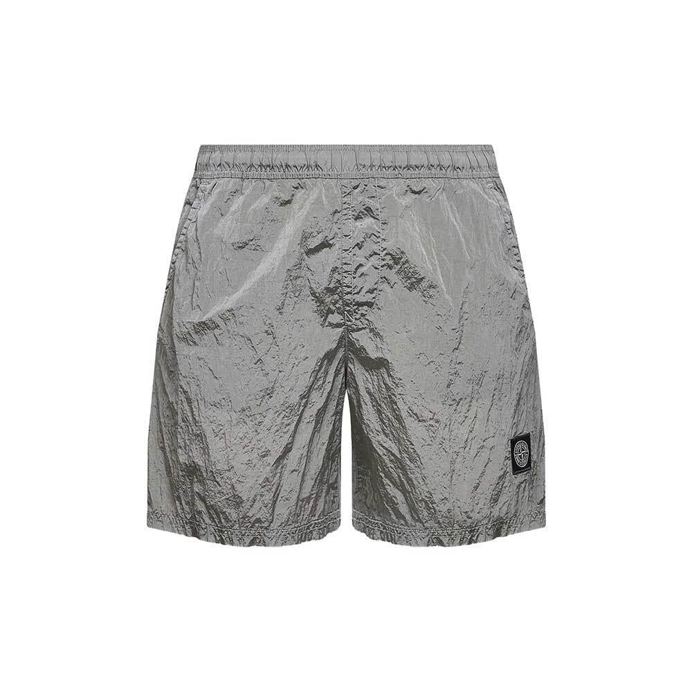 STONE ISLAND Nylon Metal Shorts Men Pearl Gray Shorts