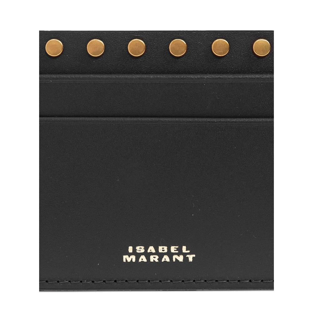 Isabel Marant Oskan Leather Card Holder Black