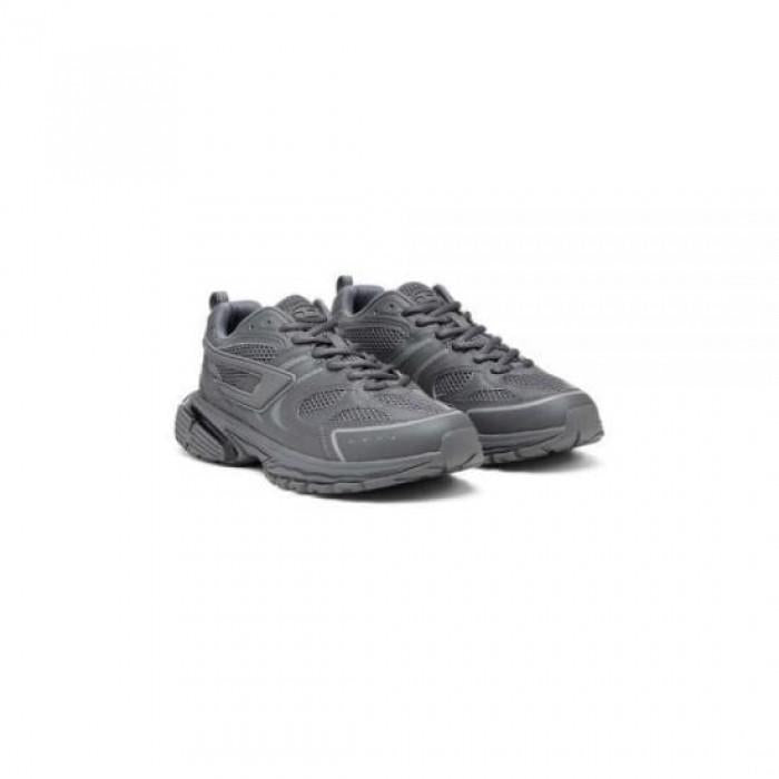 DIESEL White Mesh Leather Low-Top Sneakers Y03373 P0423 T2000