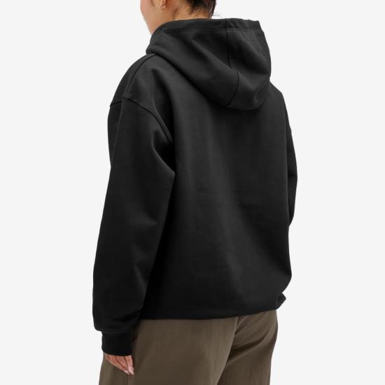 Marine Serre Black Cotton Hooded Sweatshirt