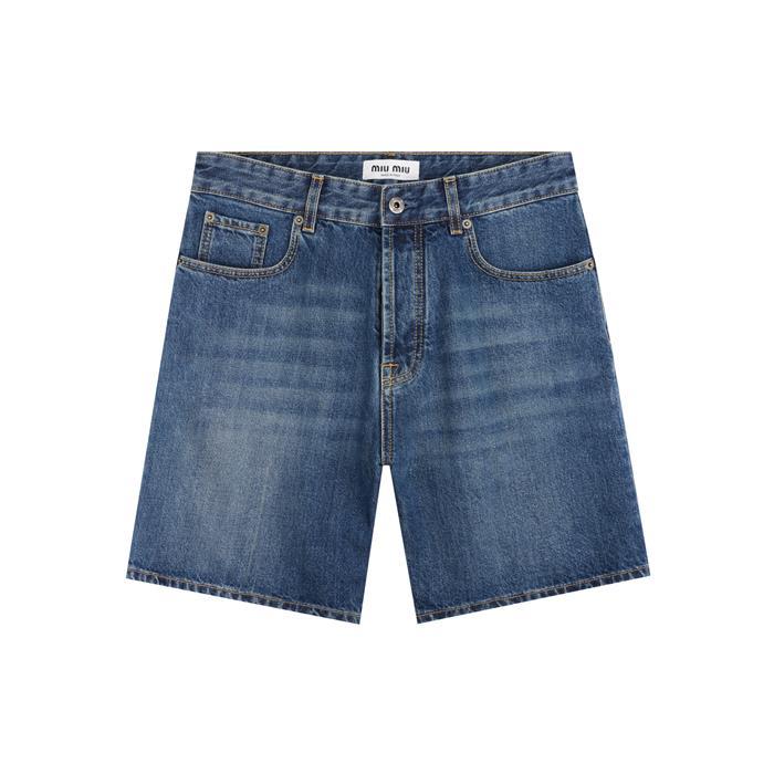 Miu Miu Washed Denim Bermuda Shorts GWP556 1568 F0008