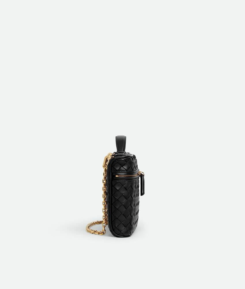 Bottega Veneta Intrecciato Small Soft Vanity Bag Black Crossbody