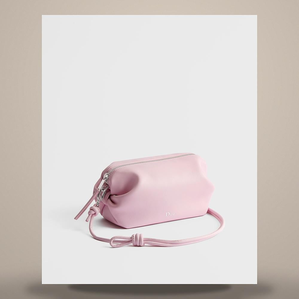 DIOR Bow Pouch Rose Pink Supple Lambskin Shoulder Bag S3900PQWC M20N
