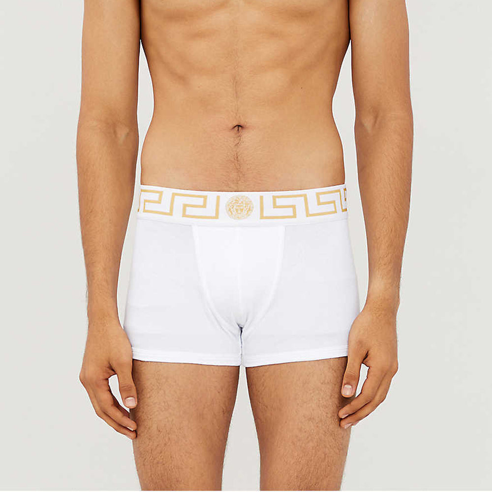 Versace White Cotton Trunks Men’s Underwear