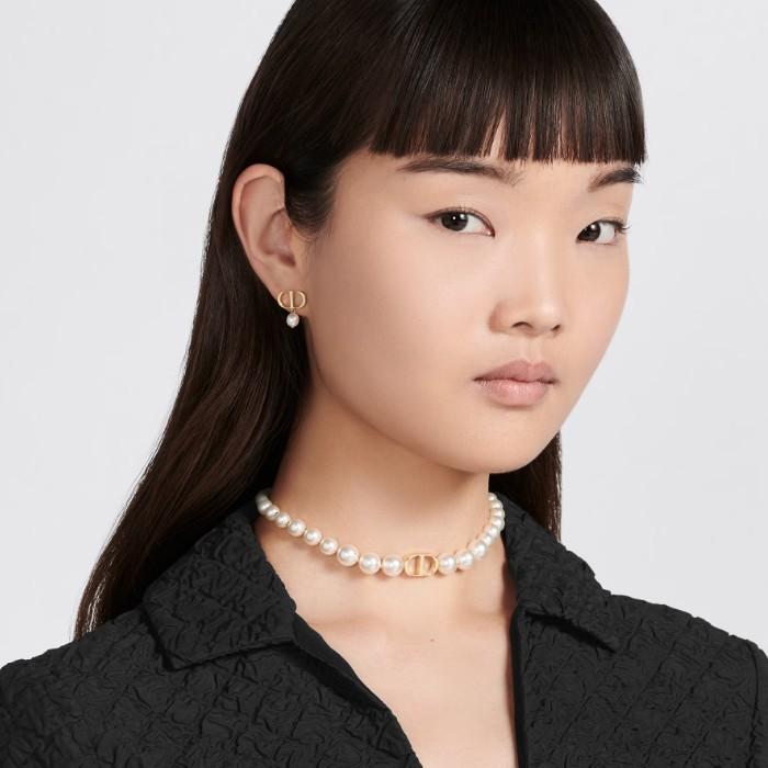 DIOR Petit CD White Pearl Stud Earrings E1520PTCRS