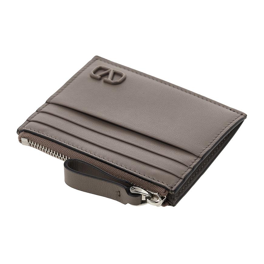 VALENTINO Garavani V Logo Plaque Card Holder Unisex Black Leath 4Y2P0U76 ZQU 416