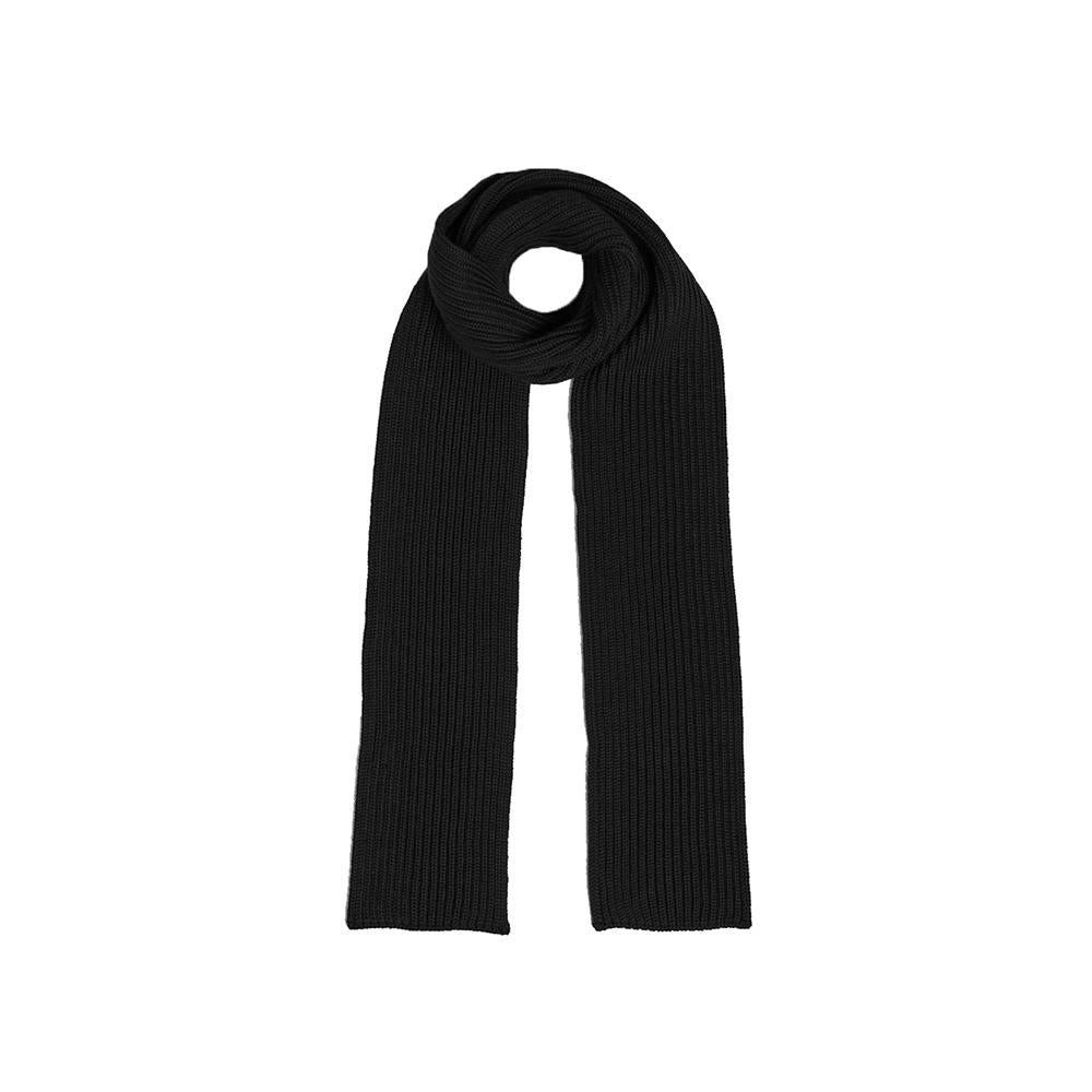 ANDERSEN-ANDERSEN Ribbed Wool Scarf Black