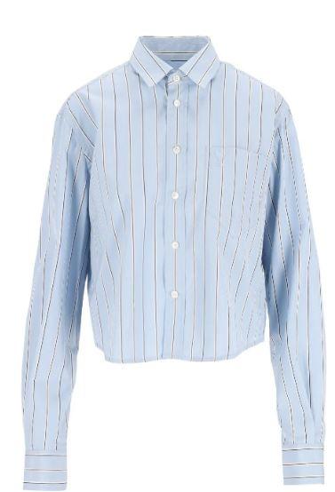 AMI Cashmere Blue Ivory Cotton Shirt