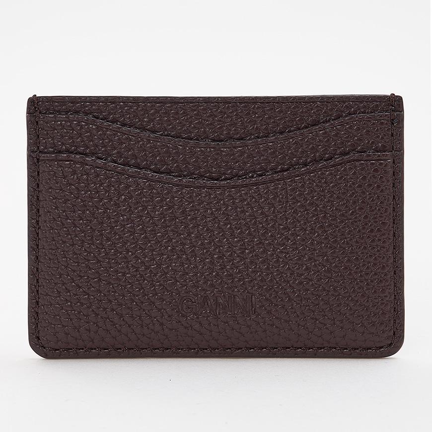 GANNI Women’s Grain Leather Card Holder Wallet A7276 979