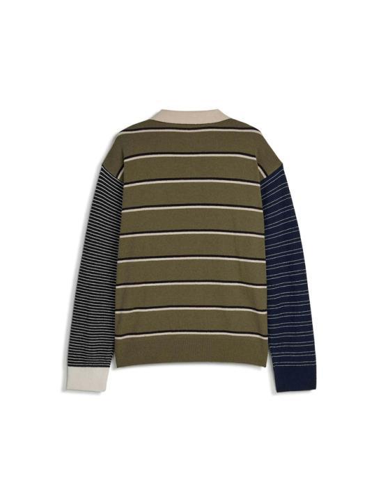 SONG FOR THE MUTE Olive Knit Polo Shirt