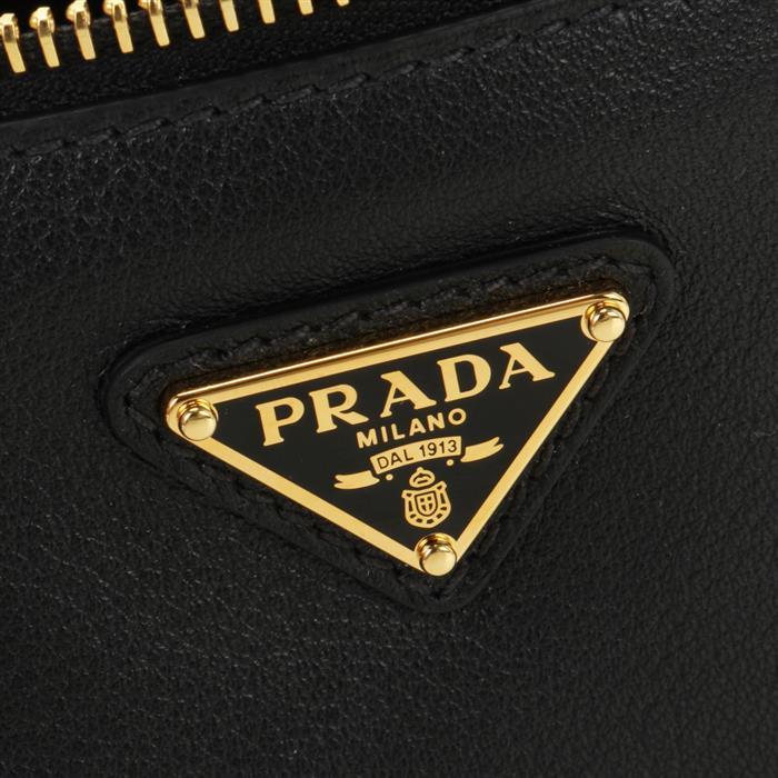 PRADA Soft Leather Shoulder Bag Black