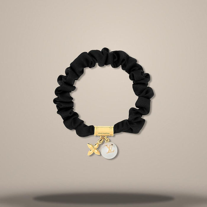 Louis Vuitton Black Elastic Headband with Mixed Pearls M03238