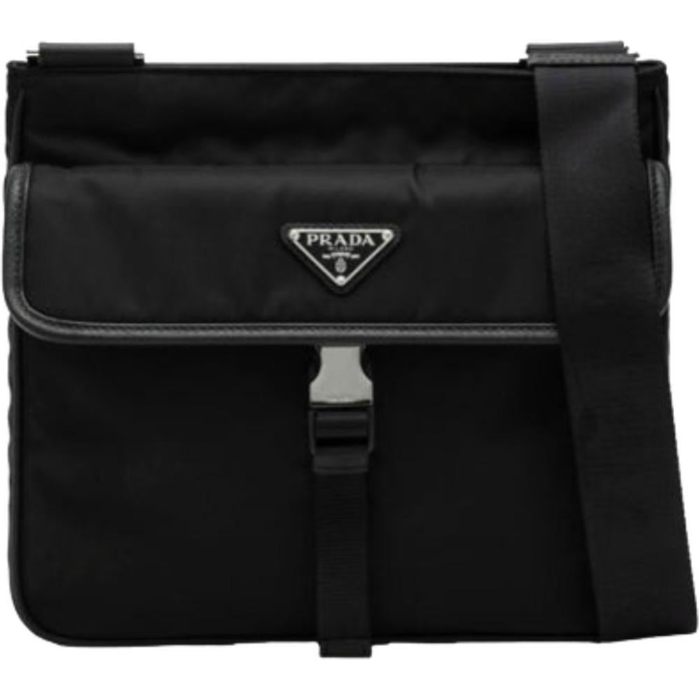 PRADA Re-Nylon Saffiano Crossbody Shoulder Bag Black