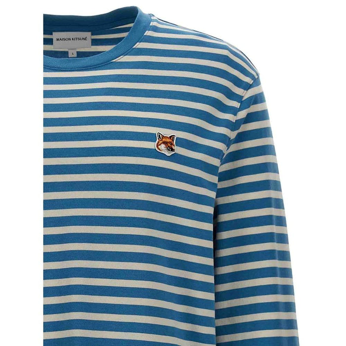 Maison Kitsune Fox Head Stripe Men’s Long Sleeve T-Shirt