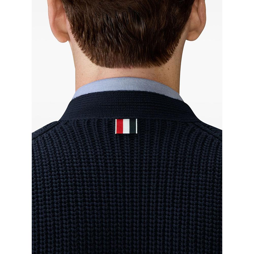 THOM BROWNE RWB Stitch Navy Men’s Half Cardigan MKC629A Y3062 415