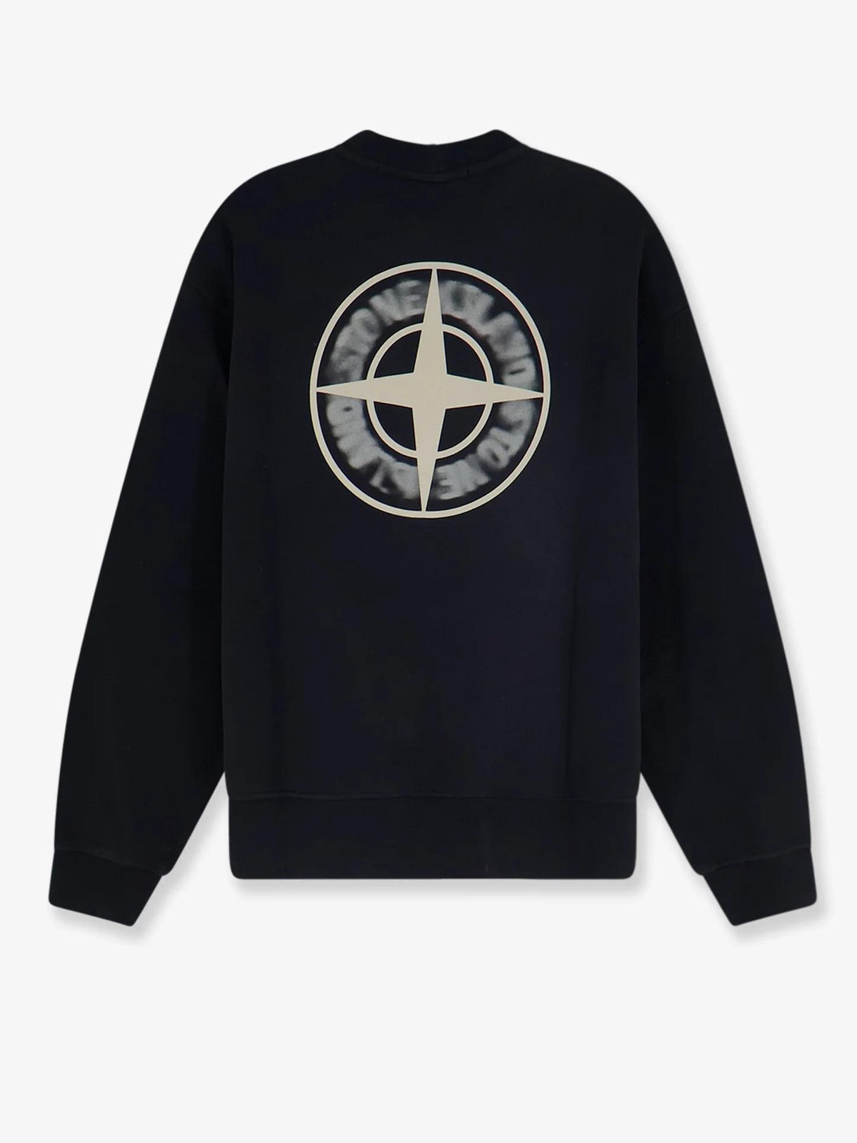STONE ISLAND Black Cotton Crewneck Sweatshirt